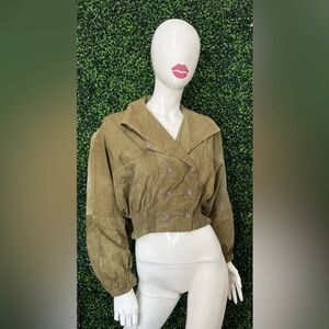 *Vintage 80's Varda Garfinkel Cropped Jacket Green Size XS